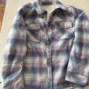 Free Country Blue and Pink Plaid Shirt Jacket